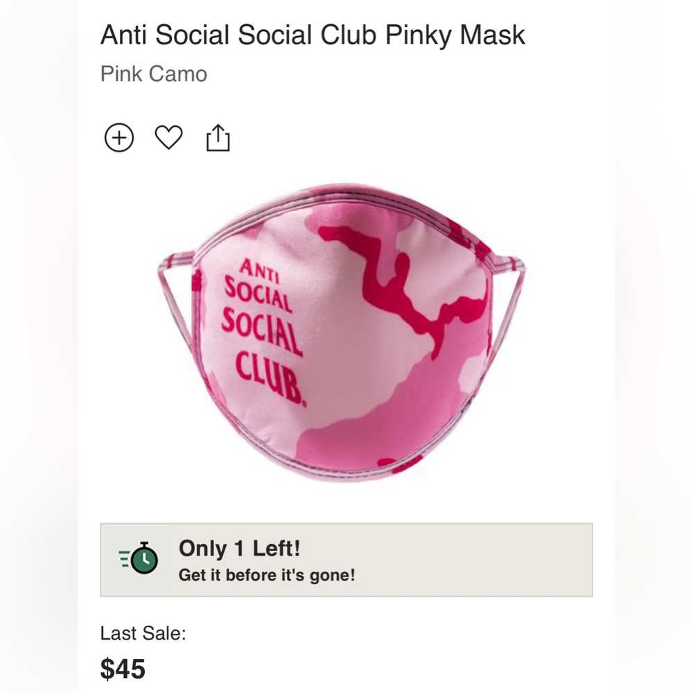 Anti Social Social Clube Pinky Camo Mask